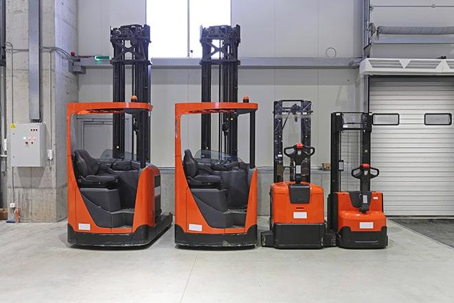 construction forklifts awaiting use